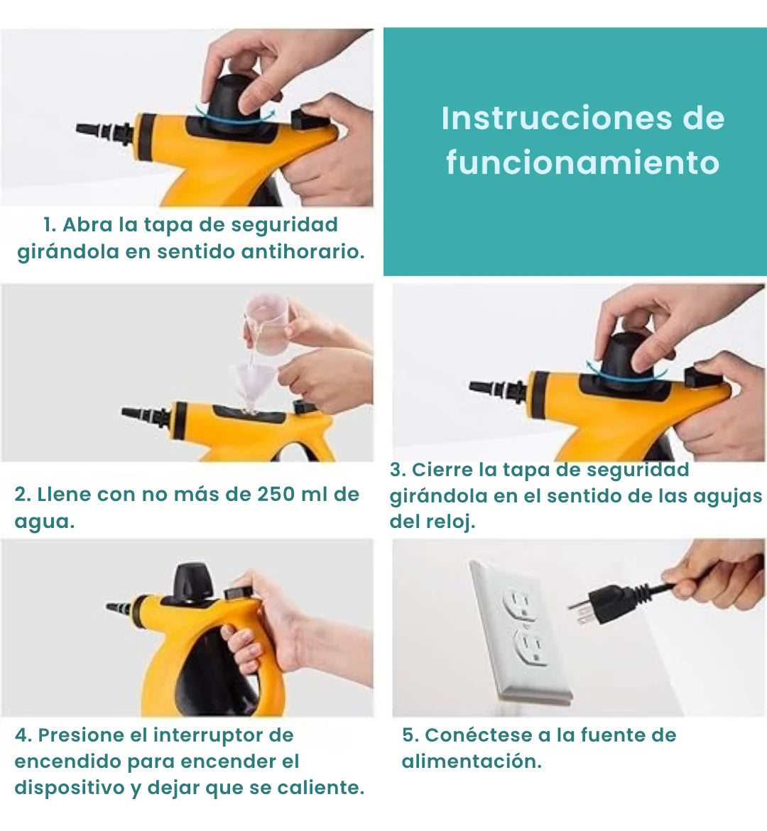 Limpieza profunda y sin químicos en solo minutos, con la potencia del vapor.
